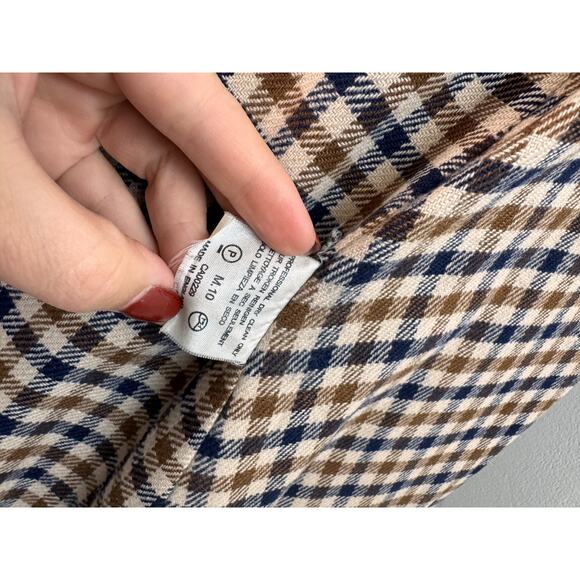 VINTAGE Aquascutum Long Trench Coat 2way Beige Tan Wool Authentic ENGLAND - Picture 16 of 16